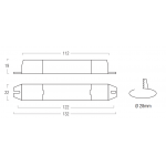 Dimensioni DL/DP mini - Dimmer LED 132x22x19 mm