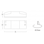 Dimensioni SERIE CL24DM Converter dimmerabile 76x32x22 mm