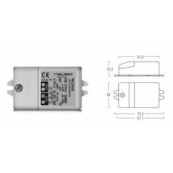 Dimensions NC2424 Converter for LED 67x39,1x22,2 mm