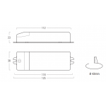 Dimensions SERIE AL20MCH LED power supply 125x38x23 mm