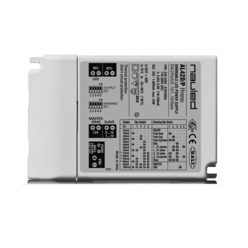 SERIE AL42D/P Dimmable LED power supply multicurrent CC - Hybrid Master/Slave