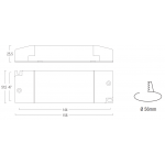 Dimensions SERIE AL20D/P A Dimmable LED power supply 156x51,5x25,5 mm