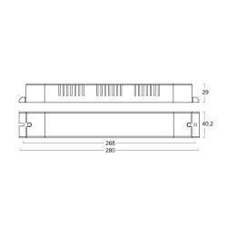 Dimensions AL7524 LED dimmable power supply 280x40,2x29 mm