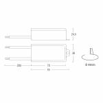 Dimensions SERIE AL14S-IP - IP protected LED power supply 200x38x24,5 mm
