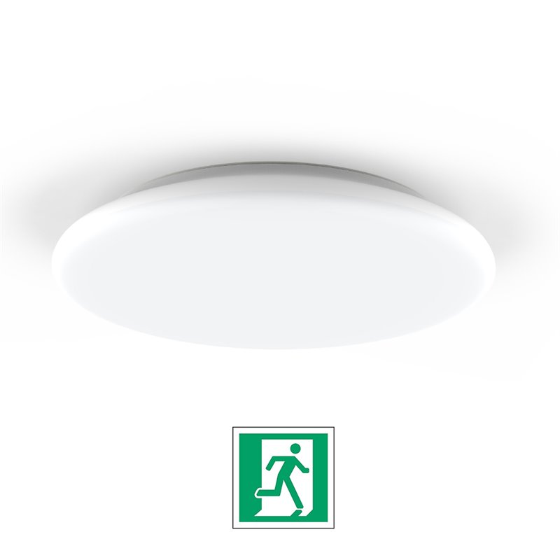 Round LED ceiling light Ø300 mm Integrated Emergency - 18 W - rotation fixing