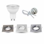 Square LED Spotlight Holder + LED Bulb GU10 + wiring