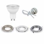 Round LED Spotlight Holder + LED Bulb GU10 + wiring
