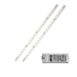 48 Power LED Bar 11,4 W - 350 mA - length 482+482mm + Power Supply AL1535