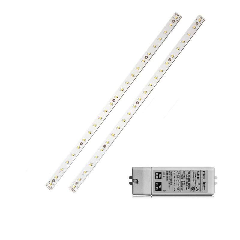 Barra 48 Power LED 11,4 W - 350 mA - lunghezza 482+482 mm + Alimentatore AL1535