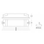 Dimensioni Kit Emergenza LED EML6061 164x38x24,5 mm