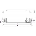 Dimensioni Kit Emergenza LED EMLT6061 180x30x21 mm