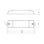 Dimensions AL10DL Dimmable LED power supply 140x35,5x20 mm