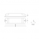 Dimensions SERIE AL25D Hybrid Dimmable LED power supply 164x38x24mm