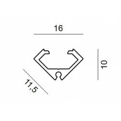 Dimensions LED Profile NP064 16x10 mm