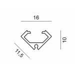 Dimensions LED Profile NP064 16x10 mm