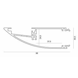Dimensions LED Profile NP159 98x30,5 mm