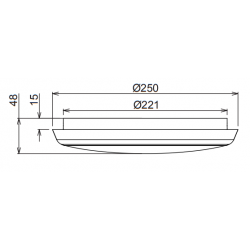 Round LED ceiling light Ø250x48 mm