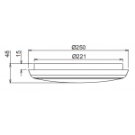 Dimensioni Plafoniera LED tonda Ø250x48 mm