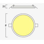 Pannello LED tonda Salerno da incasso spessore 20mm