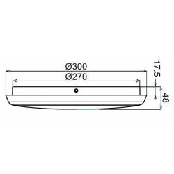 Dimensioni Plafoniera LED tonda Ø300x48 mm