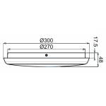 Dimensioni Plafoniera LED tonda Ø300x48 mm