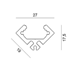 Dimensions Led Profile NP200 27x17,5 mm