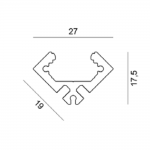 Dimensions Led Profile NP200 27x17,5 mm