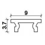  Dimensions cover LED Profile NP064 9x3,7 mm