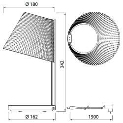 Dimensions Table Led Lamp Illusion 342x162 mm
