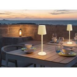 Table Led Lamp Emma on outdoor tables - Color Ivory