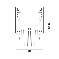 Dimensions Led Profile NP179 40x55,5 mm