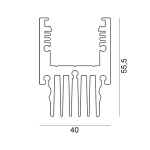 Dimensions Led Profile NP179 40x55,5 mm