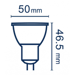 Dimensioni Lampadina LED attacco GU5.3 - 4,5 W -12-24V AC/DC