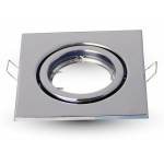 Square LED Spotlight Holder Chromo Finish for Socket MR16 LED Bulb