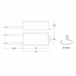 Dimensions SERIE AL14S-IP - IP protected LED power supply 200x38x24,5 mm