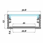 Dimensioni Profilo LED NP023 30,8x13 mm