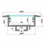 Dimensions LED Profile NP025 42,9x17,7 mm