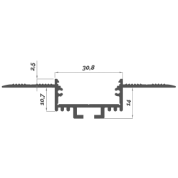 Dimensions LED Profile NP028 30,8x14 mm