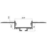 Dimensions LED Profile NP028 30,8x14 mm