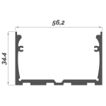 Dimensions LED Profile NP051 56,2x34,4 mm