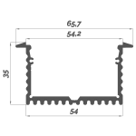 Dimensions LED Profile NP052 65,7x35 mm
