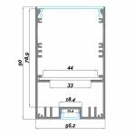 Dimensioni Profilo LED NP053 56,2x90 mm