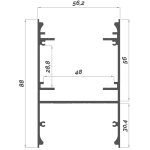 Dimensions LED Profile NP056 56,2x88 mm