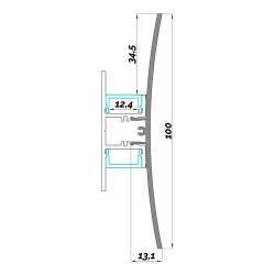 Dimensions LED Profile NP0191 100x25,4 mm