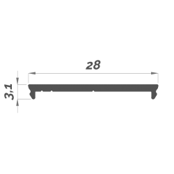 Dimensions LED Profile NP0261 28x3,1 mm