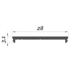 Dimensions LED Profile NP0261 28x3,1 mm