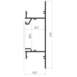 Dimensions LED Profile NP0292 110x35,7 mm