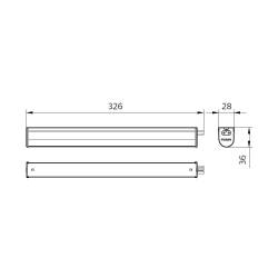 Dimensioni Reglette Led - 5W - Lunghezza 300mm