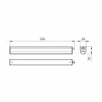 Dimensions Led Reglette - 5W - Length 300mm