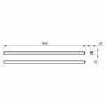 Dimensions Led Reglette - 15W - Length 900mm